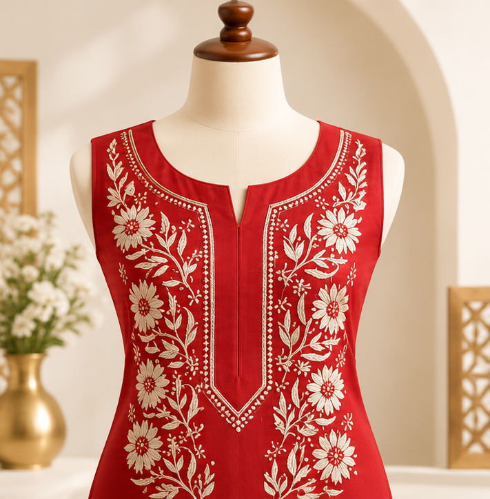 Ladies Embroidered Cotton Kurti